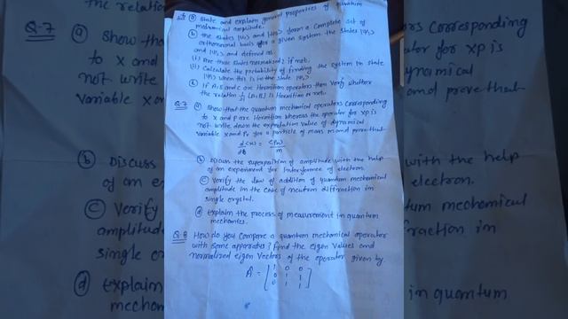 M.Sc. Pre Quantum Mechanics, Atomic & Molecular Physics