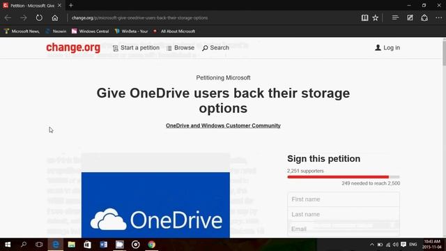 Windows 10 One drive petition link смотреть онлайн