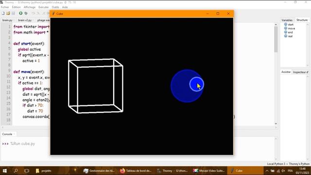 Drawing and rotating a cube in Python
