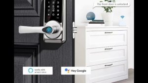 WiFi Door Lock, Bluetooth Smart Front Door Lock Work with APP, Alexa, Remotely Control