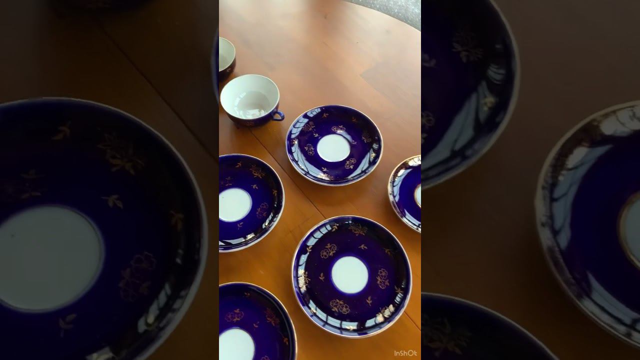 Чайный фарфоровый сервиз ЛФЗ 1950-е