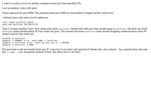 DevOps & SysAdmins: IP white list for docker containers with iptables and ipset смотреть онлайн