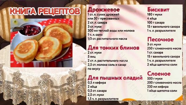 ИДЕАЛЬНЫЕ РЕЦЕПТЫ ТЕСТА- БИСКВИТ, ПЕСОЧНОЕ, ДРОЖЖЕВОЕ, СЛОЕННОЕ, БЛИННОЕ, ДЛЯ ПЫШНЫХ ОЛАДИЙ!