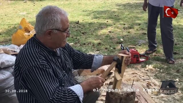 Ağaç Kaşık Yapımı | Making Wooden Spoon | صنع ملعقة خشبية | Gökçukur Yaylası Muğla | DIY [K.DERE]