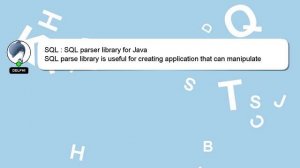 SQL : SQL parser library for Java