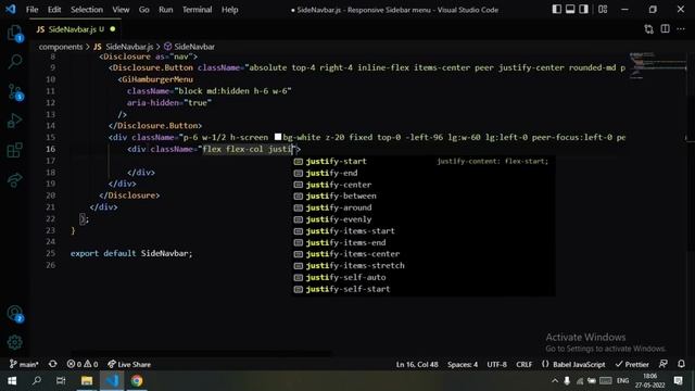 Responsive Side Navigation Bar in Next.js & TailwindCSS | Dashboard Sidebar Menu