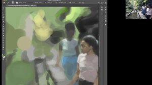 Digital Painting Live of black women by Glenford Nunez