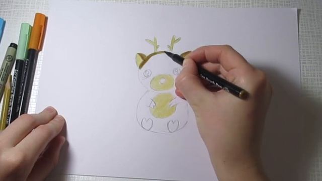Как нарисовать МИЛОГО ОЛЕНЁНКА. Лёгкий рисунок для срисовки смотреть онлайн