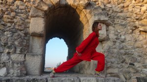 Бадуаньцзинь (8 кусков парчи), 5-е упражнение.