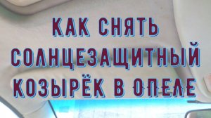 Как снять солнцезащитный козырёк, ручки, обшивку ОПЕЛЬ