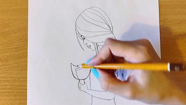 Как Нарисовать Девушку С Букетом Цветов | Очень Простой Рисунок Карандашом