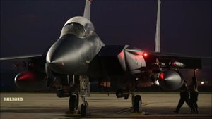 American Eagles. US Air Force F-15E Strike Eagle fighters operate night flights in the UK.