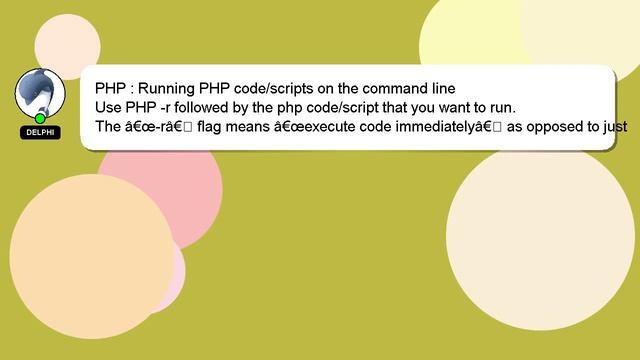 PHP : Running PHP code/scripts on the command line