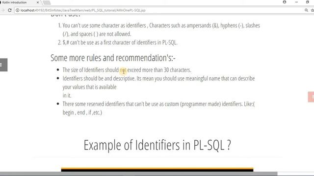 pl-sql tutorial in hindi lec 2 (identifiers and variables in pl-sql) смотреть онлайн