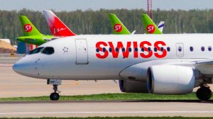 ПЕРВЫЙ Прилет в аэропорт Домодедово | Bombardier BD-500 CSeries CS100 Swiss