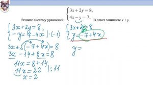 Решение системы уравнений способом подстановки и сложения