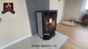 Недорогой призматический печь-камин МЕТА со встроенным в стену дымоходом Феникс, для отопления дачи