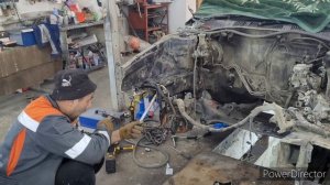 Toyota Caldina вытяжка лонжерона, замена телевизора.