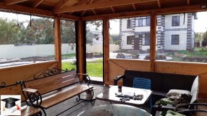 мягкие (гибкие , жидкие ) окна на большую Беседку с барбекю.