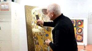 Густав Климт копирование картины "Поцелуй"