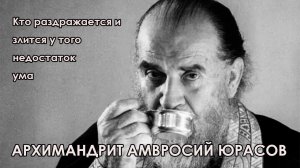 "Кто раздражается, ругается, злится и обижается, у того недостаток ума" - на исповеди у о. Амвросия
