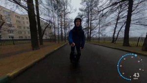 Гонка с электросамокатом на моноколесе Gotway Msuper X