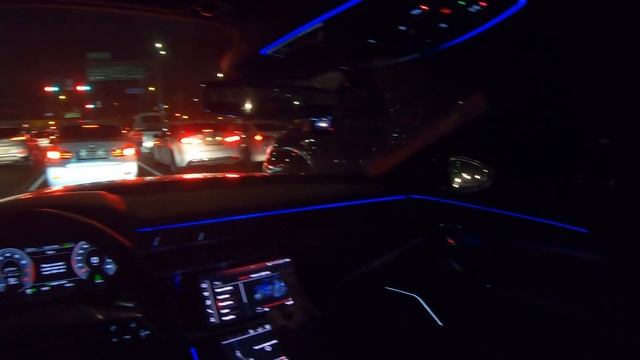AUDI A8L 2019 55 TFSI Quattro. Night Drive POV with 2019 Audi A8L.