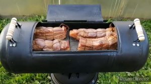 Коптим грудинку в самодельный коптильне?горячее  копчение?