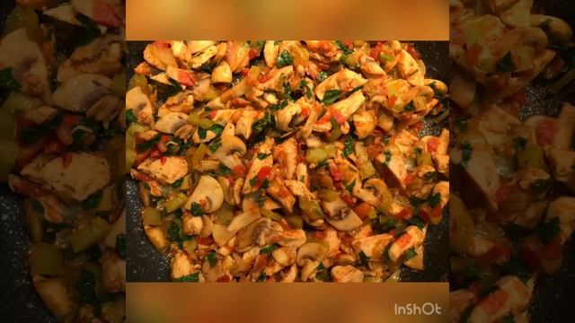 Буррито с курицей и грибами. Тортилья с начинкой.Самый вкусный завтрак, обед и ужин! Овощная начинк