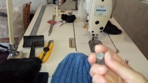 125.Шапка трансформер готова!Трикотаж и мех.МК "Как пришить мех на шапку."