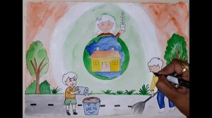 How to draw Clean India Green India poster making step by step l Swachh Bharat Abhiyan drawing