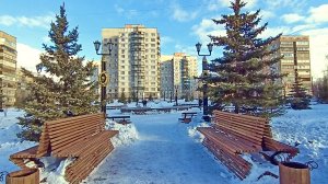 Магнитогорск, зимний сквер 50-летия Победы, по улице Ворошилова (03.02.2021)