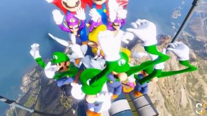 GTA5 Bugs bunny vs Super mario vs Luigi vs Wario  Jumps fails ep.10 (Euphoria physics funny moments