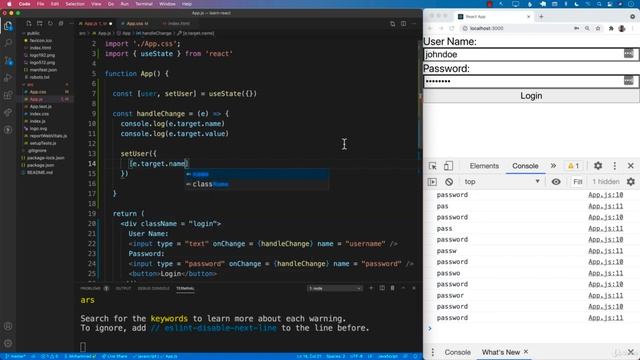 Capturing Multiple Input Values Using State - React JS for the Absolute Beginner