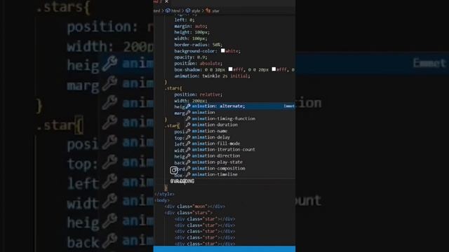 Moon and Stars creation using Html in Vscode #css #html #javascript #vscode