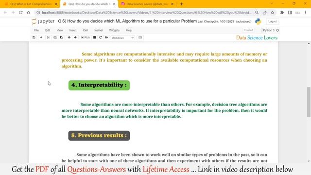 Q.6) How to select a ML Algorithm for a particular problem ? смотреть онлайн