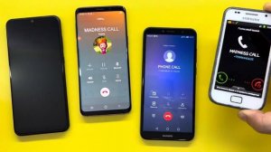 Incoming Call Samsung Galaxy S9 vs HUAWEI Y6 2018 / ZTE Blade A51 and Samsung Galaxy S+ Calling