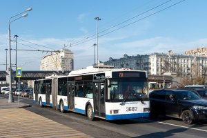 Поездка на троллейбусе ВМЗ-62151 «Премьер» №3682 (Следует в парк) до Гидропроекта Москва