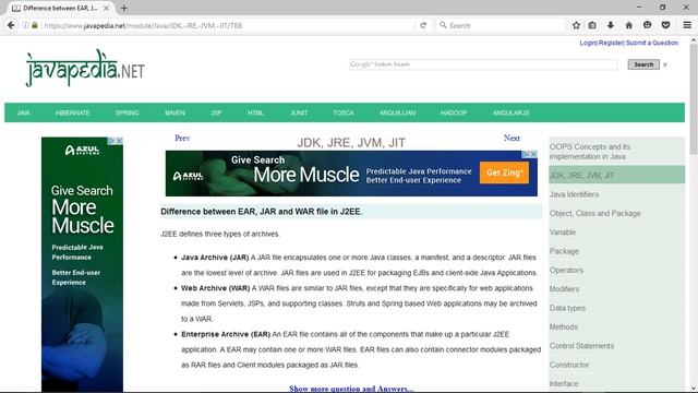 Difference between EAR, JAR and WAR file in J2EE.
| javapedia.net смотреть онлайн