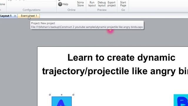 Construct 2 - One trick everyday #1 - Create trajectory/ projectile like Angry birds смотреть онлайн