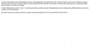 Benchmarking Mongodb Queries Without cache