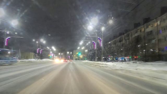 Новогодняя атмосфера дорог Чебоксары Новочебоксарск 2023 таймлапс