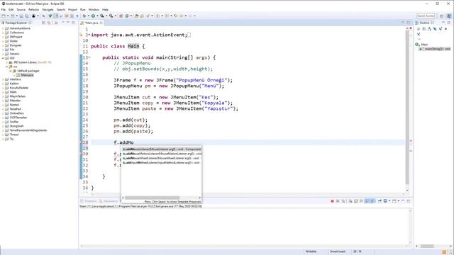 Java Dersleri #112 - GUI (Swing) - JPopupMenu Kullanımı ve Açılır Menü Yapımı смотреть онлайн