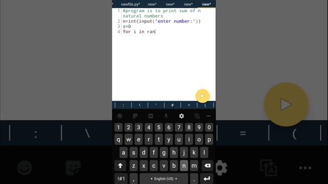 #10 program for print sum of n natural numbers in python #python#pythonprogramming @Anukratmishra