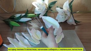 Махровые лилии из изолона 1 часть/ светильник из лилий/ DIY/ как сделать лилию из изолона