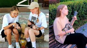 Девушки играют на Гавайской гитаре укулеле песни ЦОЯ,ДДТ,Стрыкало,Отпетые мошенники