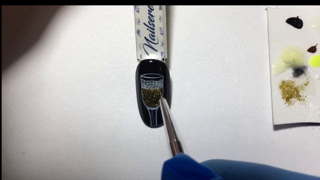 Дизайн ногтей бокал. Новогодний дизайн ногтей. Быстрый дизайн ногтей. Nail tutorial смотреть онлайн