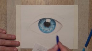 Как нарисовать реалистичный глаз восковыми мелками. How to draw a realistic eye