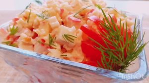 Салат с крабовыми палочками. Без риса и кукурузы. Новый вкус любимого салата. Стоит попробовать!