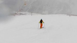 Гора Чегет. Приэдьбрусье. Горные лыжи.